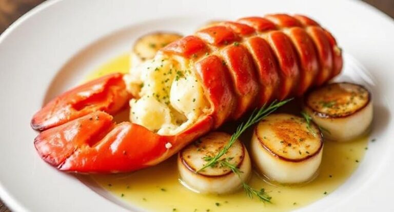 Succulent Garlic Butter Lobster & Scallops with Herbs