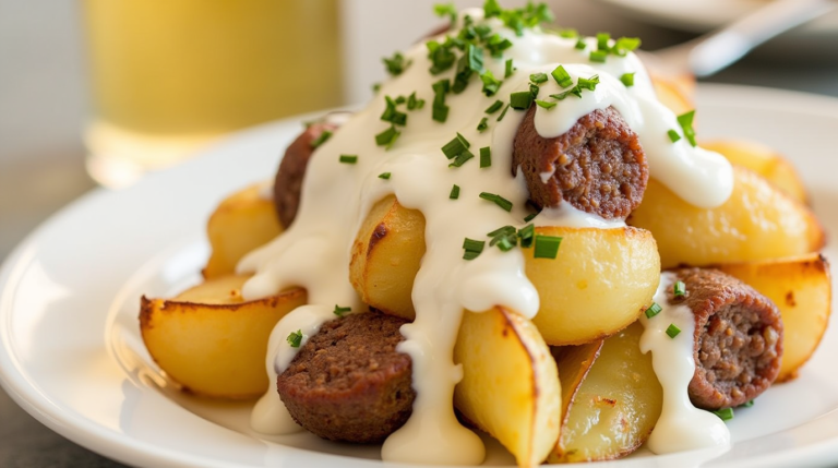 Potato and Sausage Bake with Sour Cream Sauce: A Cozy, Satisfying Dish for Any Night